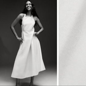 XS BNWT Zara linen blend midi dress oyster white
